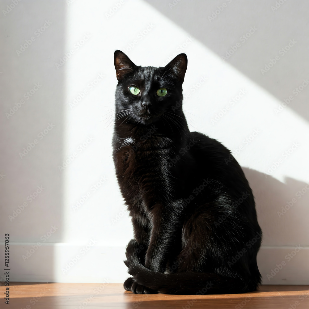 Naklejka premium very beautiful black and red grey cat on isolated white background 