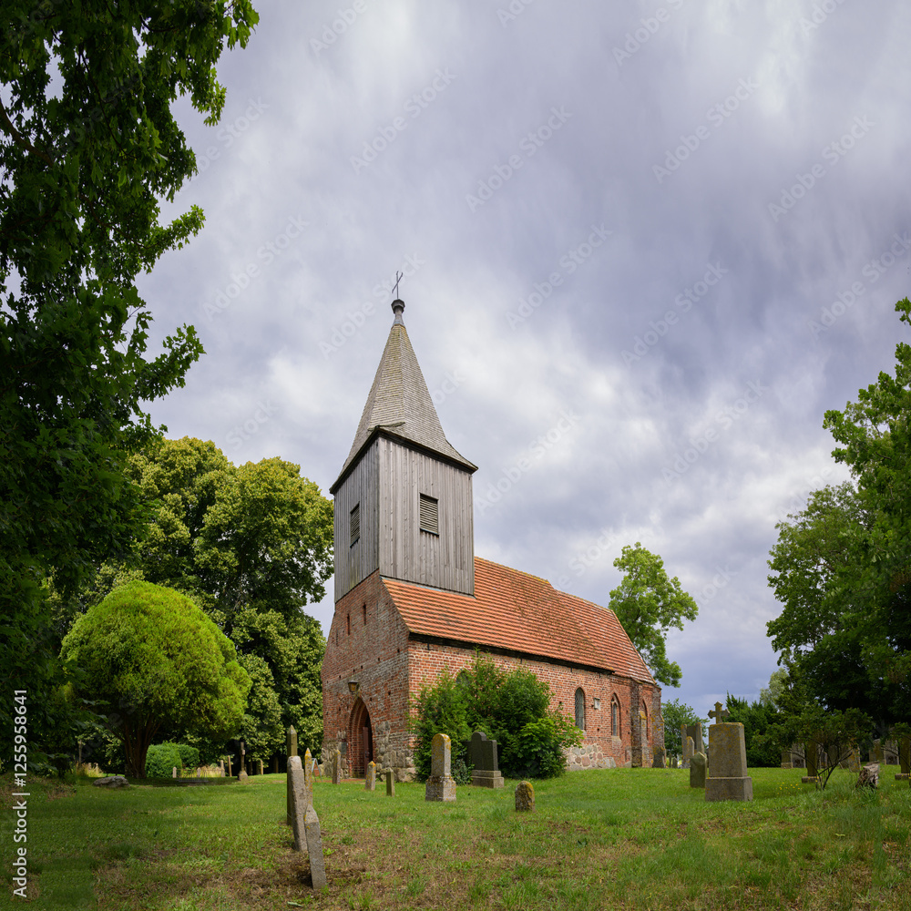 Fototapeta premium The small village church of Gross Zicker