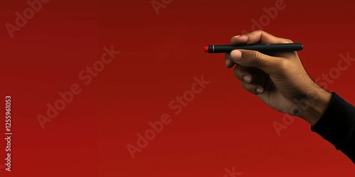 Man's hand writing on background with copy space. Communication, information concept photo