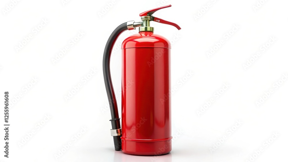 Obraz premium Red Fire Extinguisher on White Background