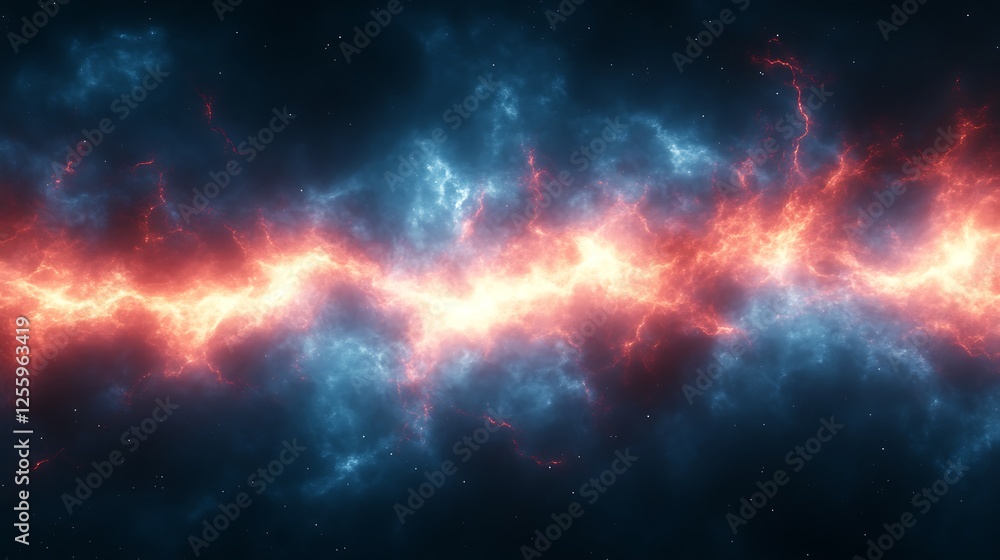 Cosmic Energy Stream A Blazing Nebula In Deep Space Cosmic Energy Stream A Blazing Nebula In Deep Space