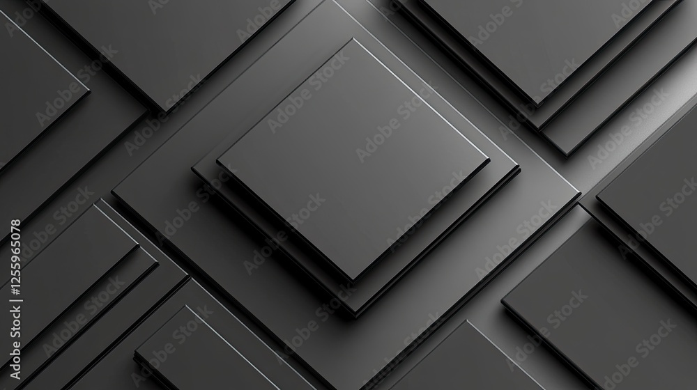 Fototapeta premium Overlapping squares and rectangles with subtle gradients, a minimalist background design.