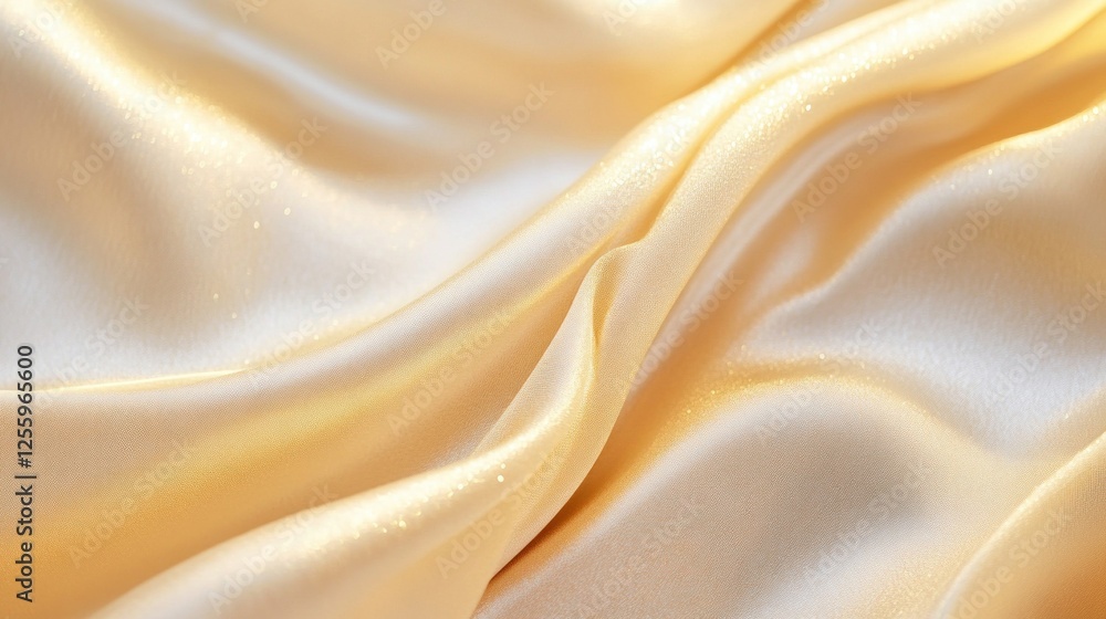 Obraz premium Elegant Golden Silk Drapery: A Luxurious Textured Fabric Background
