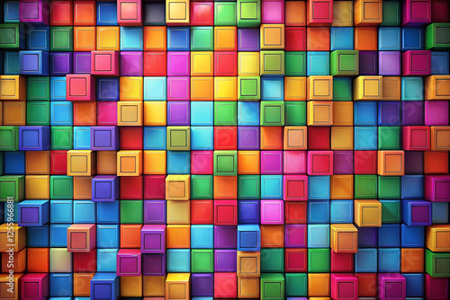 Colorful cube wall background texture (1)