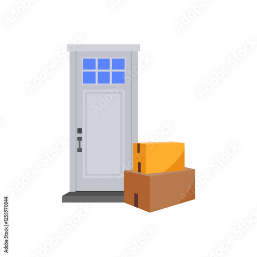 Delivery at Doorstep, Delivery Service illustration
