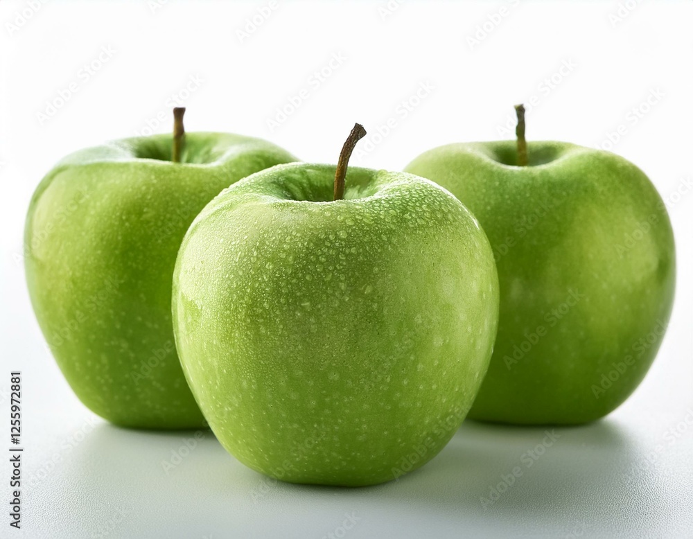 green apples isolated on white green apples isolated on white