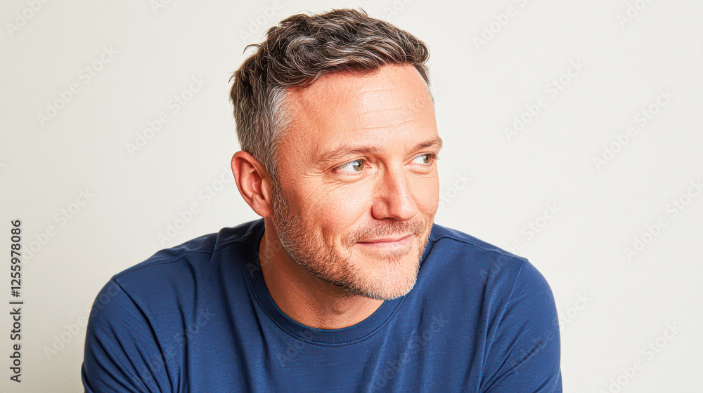 Smiling man portrait in studio professional photography neutral background Smiling man portrait in studio professional photography neutral background