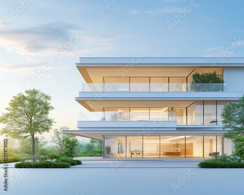 Modern Architectural Design of a Luxurious House with Glass Facade