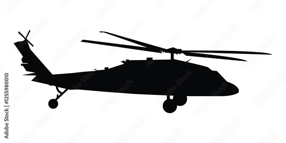 black hawk helicopter vector illustration icon. black hawk helicopter vector illustration icon.