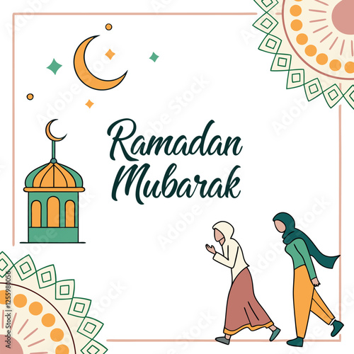 Ramadan Mubarak Typography design