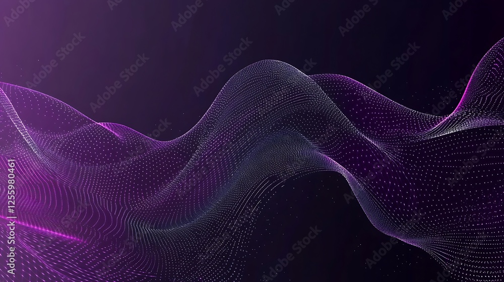 Fototapeta premium Purple wave digital data flow