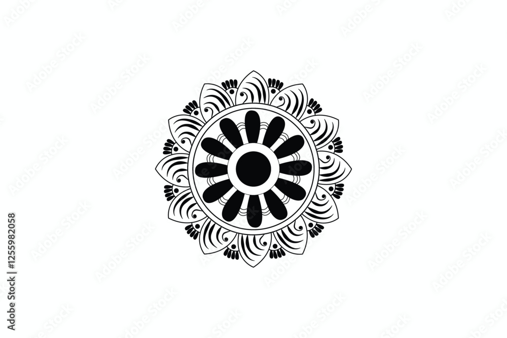 Mandala design vector silhouette image made by adobe illustrator. Mandala design vector silhouette image made by adobe illustrator.
