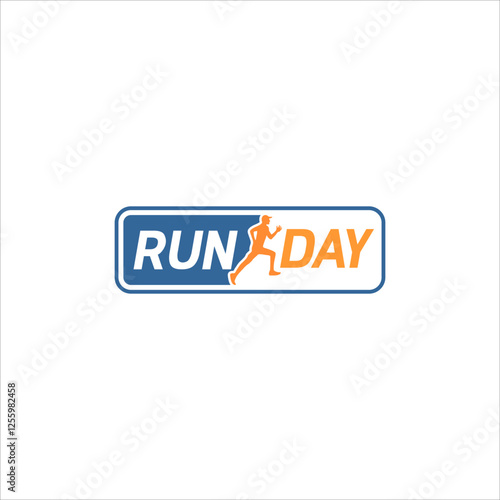 run jogging marathon sport logo design, silhouette running people vector