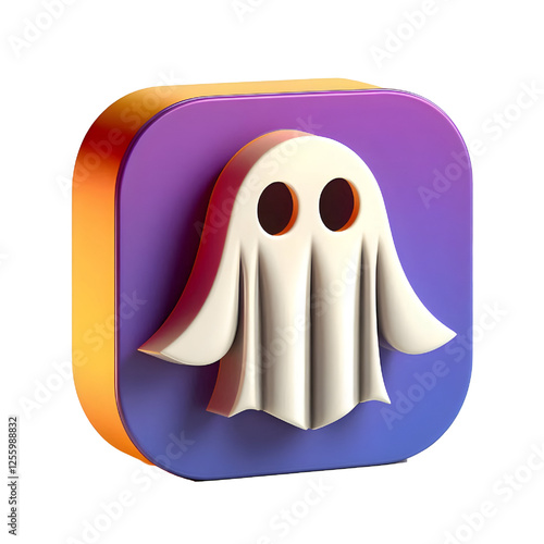 3d ghost icon isolated on white background