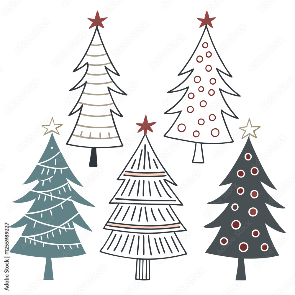 Fototapeta premium christmas tree set