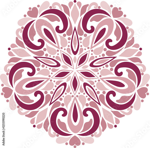 Floral Swirl Art Nouveau in Pink Tones