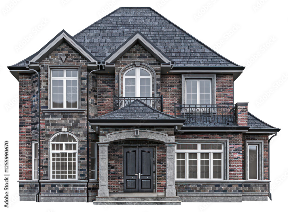 Fototapeta premium Elegant brick two-story house