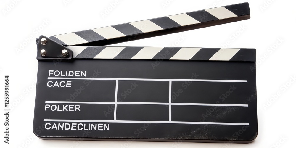 Fototapeta premium Clapperboard on White Background
