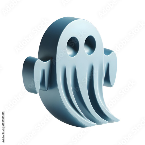 3d ghost icon isolated on white background