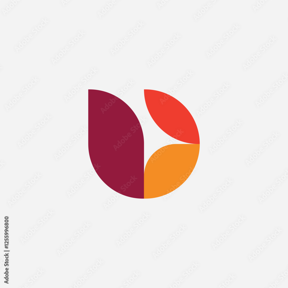 Modern U logo leaf logo