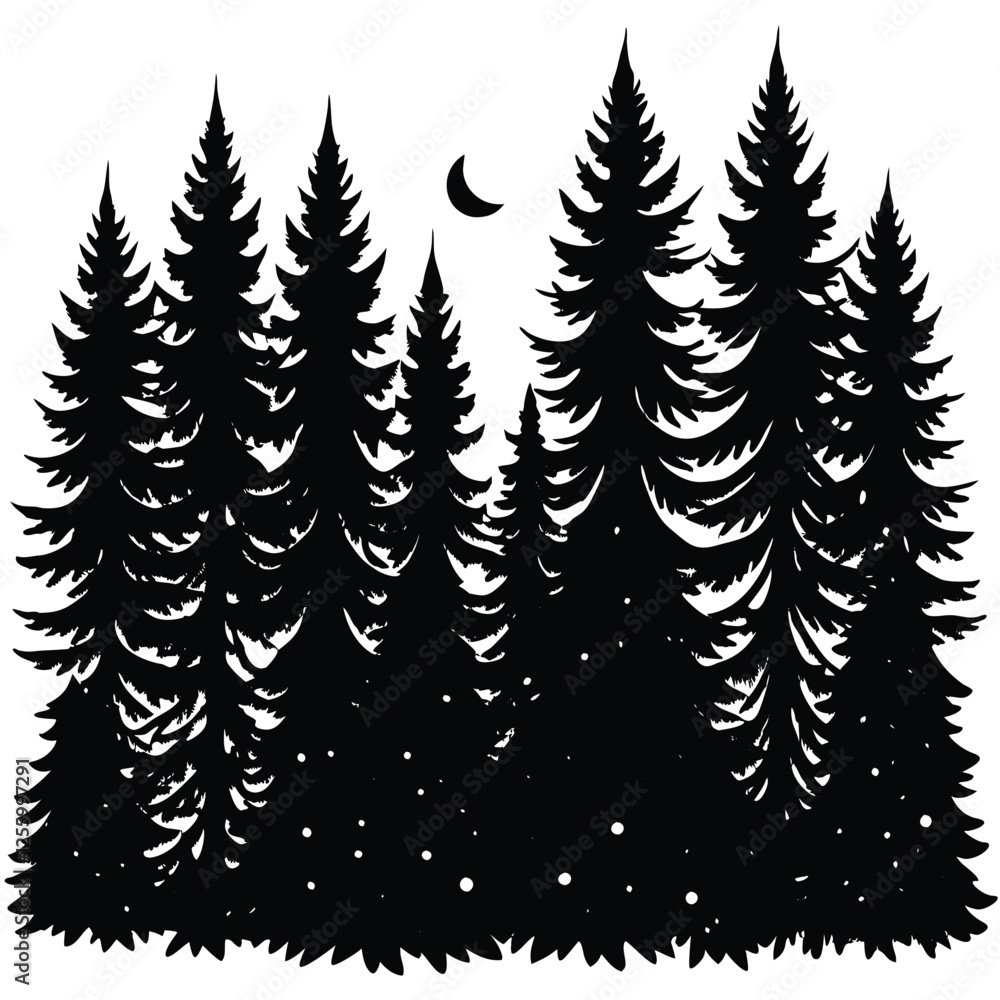 Obraz premium christmas trees vector