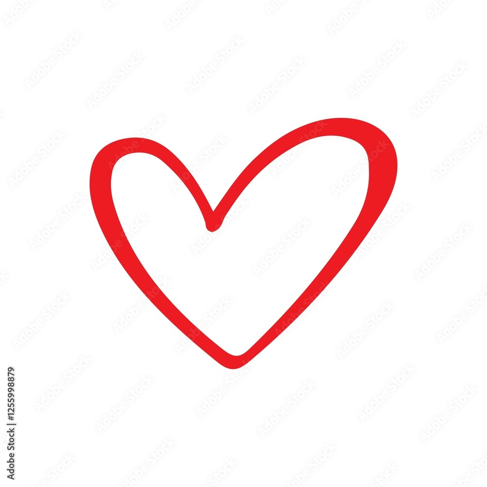 Heart clip art design on plain white transparent isolated background for card, shirt, hoodie, sweatshirt, apparel, tag, mug, icon, poster or badge