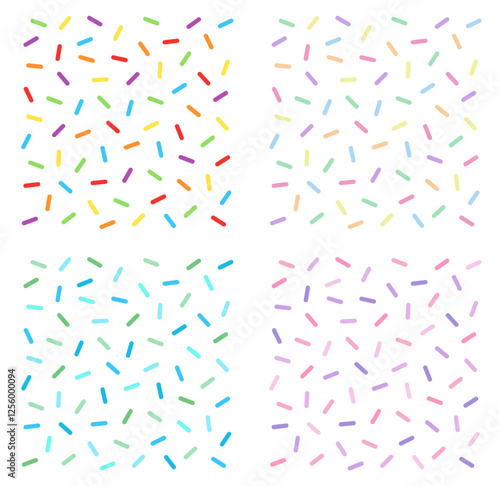 Decorative Rainbow Color Sprinkles Confetti Template Clipart - Isolated on a Transparent Background