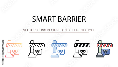 Smart Barrier icon design with white background stock illustration