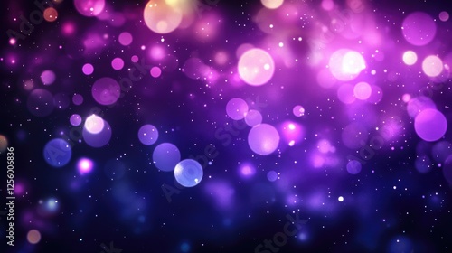 Violet bokeh light background, Abstract purple blurry unfocused sparkle glitter purple bokeh background wallpaper with copy space. Sparkling purple dust abstract violet luxury decoration background.