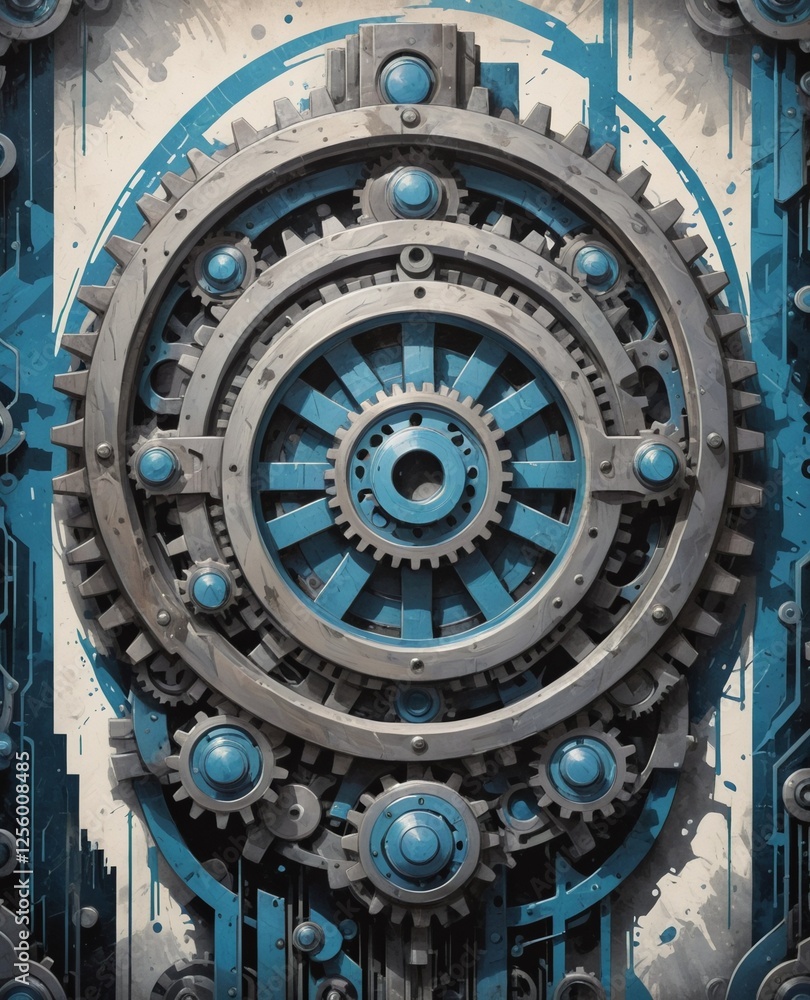 Obraz premium Background with abstract deformed gears. Design for games and books.