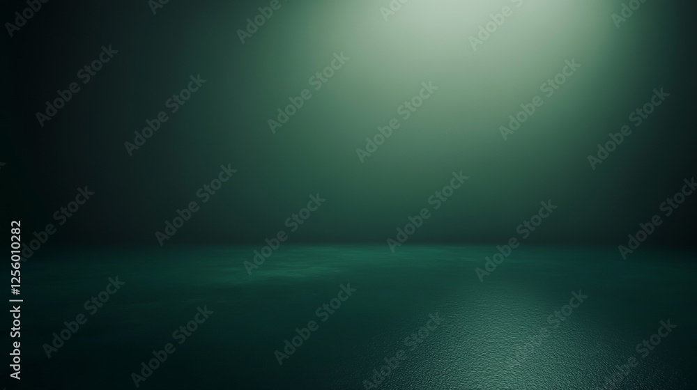 Obraz premium Dark green background with dark vignette, grainy texture, soft edges, blurred, dark and moody,