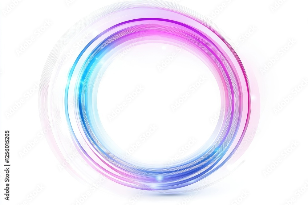 Glowing circular light frame, white background, abstract design, website template Glowing circular light frame, white background, abstract design, website template