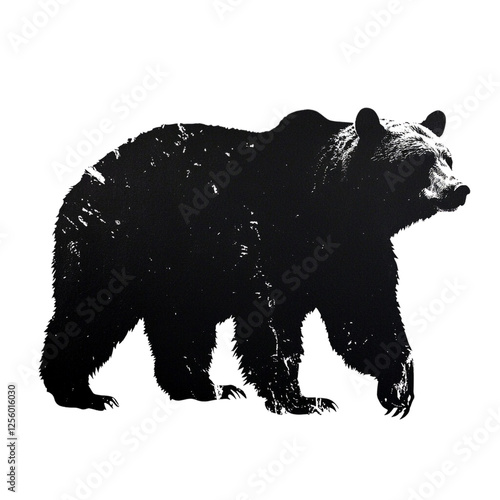 Majestic Black Bear Silhouette Powerful and Wild Nature Artwork