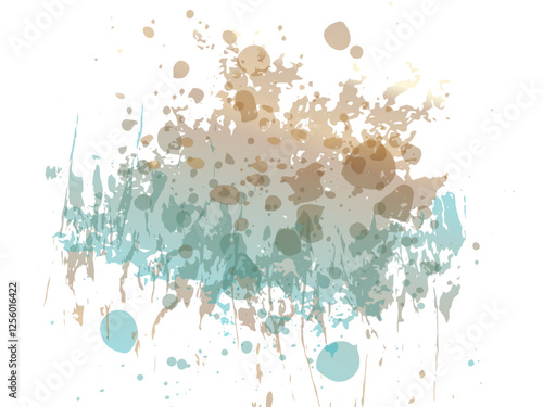 Vector Brush Stroke. Abstract Fluid Splash. Sale Banner Brushstroke. Watercolor Textured Background.  Gradient Paintbrush. Isolated Splash on White Backdrop. Blue and Indigo