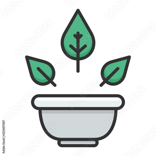 Herbal concoction icon in linear color style. Health potion icon in linear color style