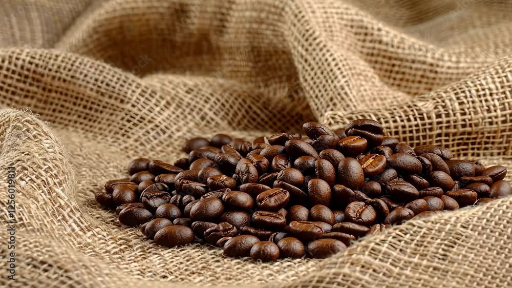 coffee beans on a burlap background. selective focus coffee beans on a burlap background. selective focus