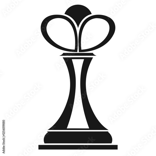 Minimalist black Chess Piece Design silhouette vector illustration isolated on a transparent background