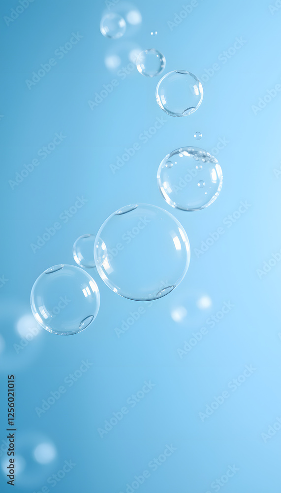 Pure effervescent vitality cosmetic refreshing hygiene or hydrogen blue energy studio shot of transparent carbonated blue gas bubbles under water in full-frame macro close up with selective focus bl Pure effervescent vitality cosmetic refreshing hygiene or hydrogen blue energy studio shot of transparent carbonated blue gas bubbles under water in full-frame macro close up with selective focus bl