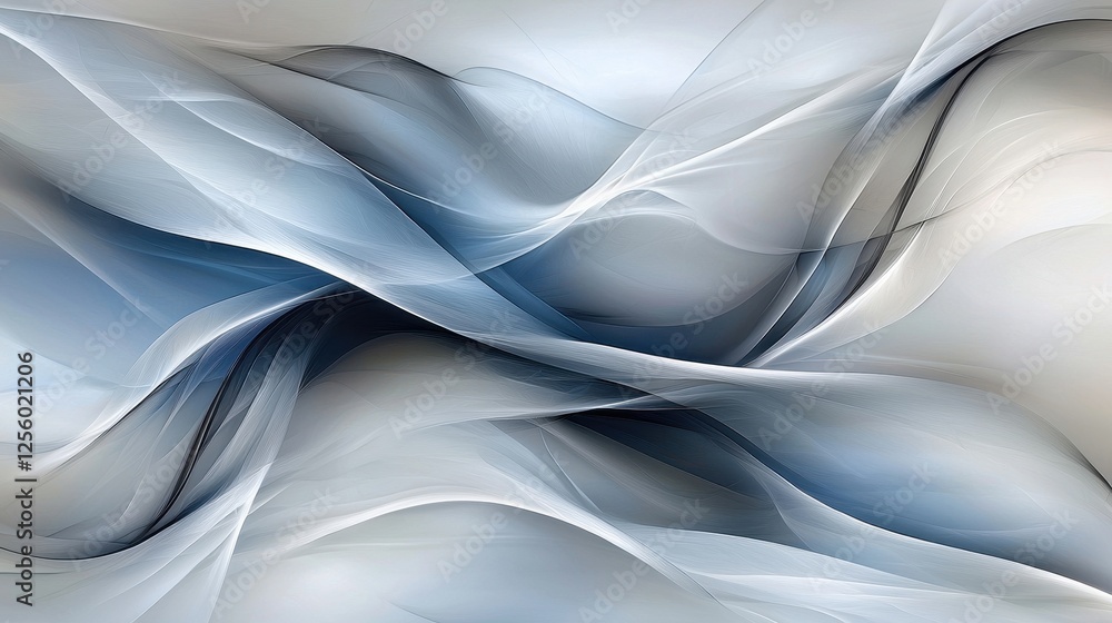 Obraz premium Abstract ethereal fluidity, graceful curves and delicate shading art