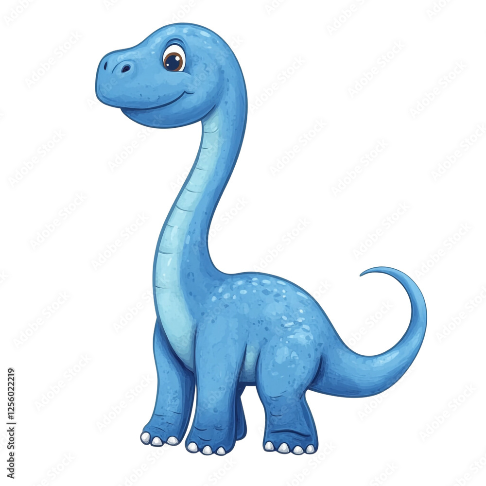 Adorable Blue Dinosaur Happy Prehistoric Creature Adorable Blue Dinosaur Happy Prehistoric Creature