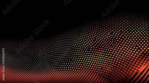 Dynamic gradient mesh with digital orange flow on a dark backdrop
