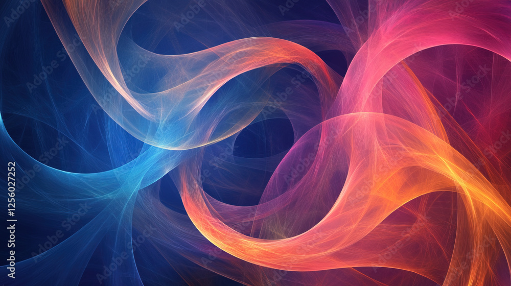 Colorful abstract wave patterns create a vibrant visual display in a digital artwork Colorful abstract wave patterns create a vibrant visual display in a digital artwork