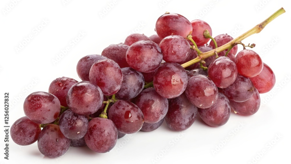 Obraz premium Red Grapes on White Background