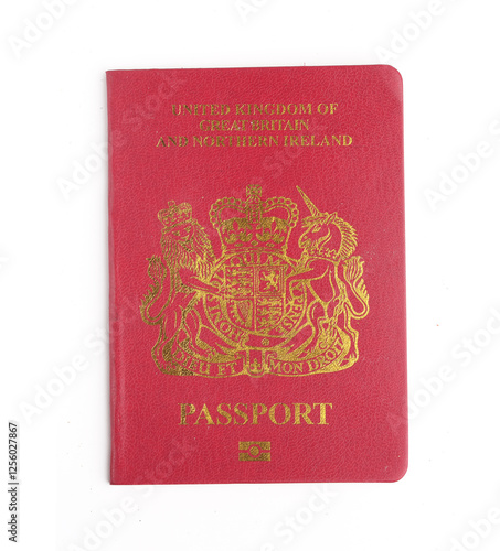 UK passport on white background