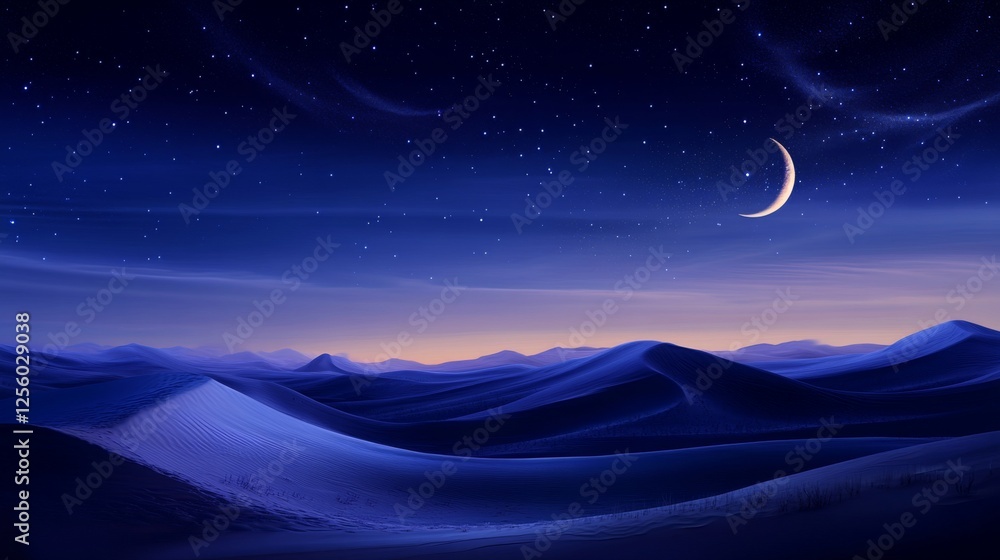 Fototapeta premium Mystical Desert Night Under a Starry Sky