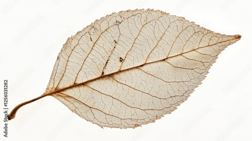 Obraz premium Delicate Leaf Structure: A Detailed Autumnal Botanical Print