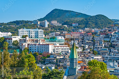 Nagasaki ist eine japanische Stadt an der nordwestlichen Küste der Insel Kyushu, Japan photo