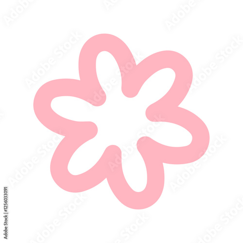 Flower clip art design on plain white transparent isolated background for card, shirt, hoodie, sweatshirt, apparel, card, tag, mug, icon, poster or badge