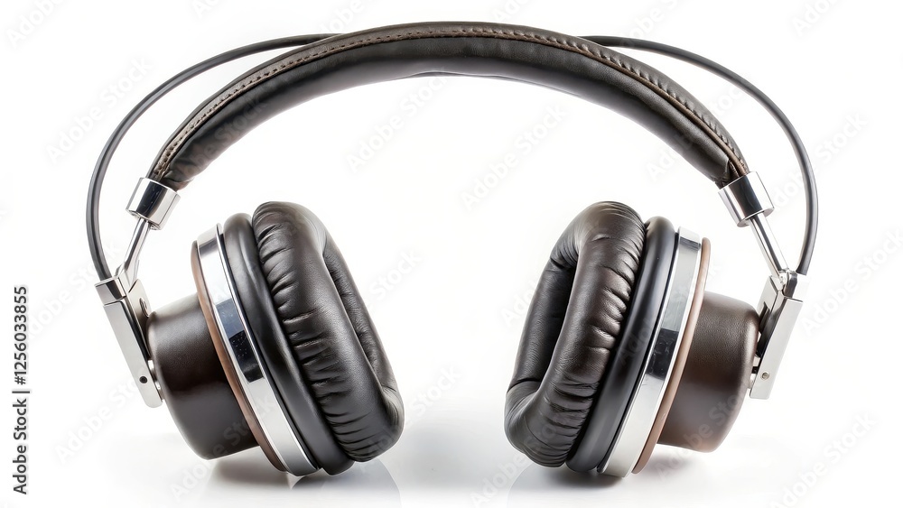 Over-ear Headphones, Isolated on White Background Over-ear Headphones, Isolated on White Background