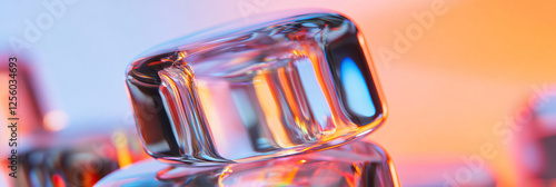 Close-up Photograph of Refracting Glass Cubes photo